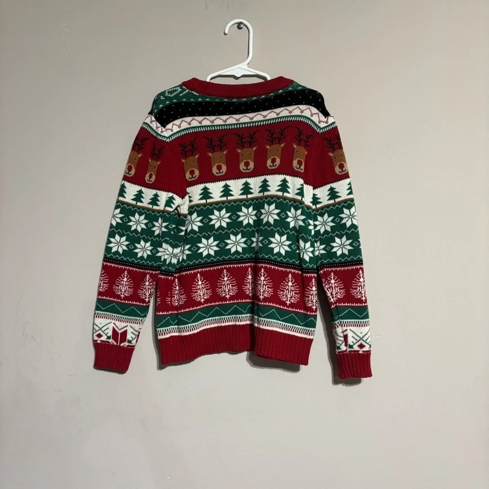 Boys Gymboree 5T Christmas Sweater W/reindeer, Trees, Snowflakes